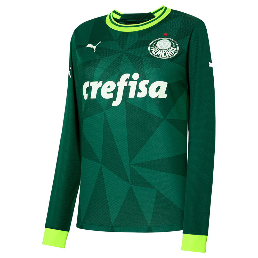 Camisa Palmeiras Torcedor Puma I 23/24 Manga Longa Feminina