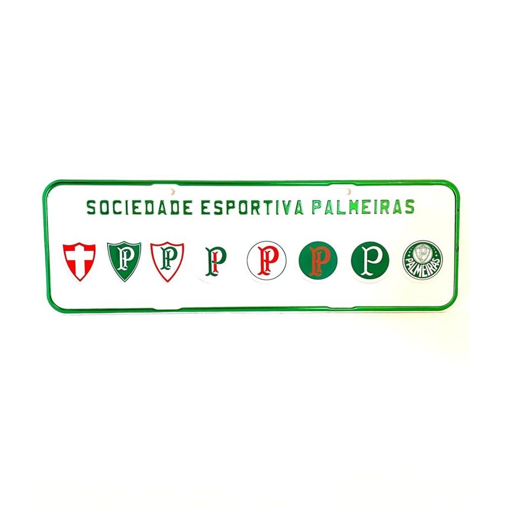 PLACA PALMEIRAS SIMBOLOS BRANCA - Palmeiras Store